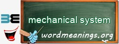 WordMeaning blackboard for mechanical system